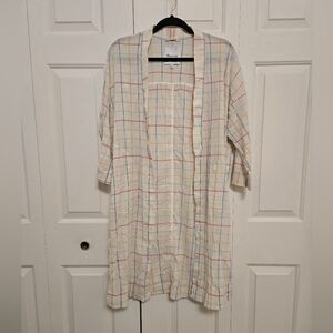 Madewell Robe Kimono Jacket In Double Windowpane And Ivory Plaid Size Small